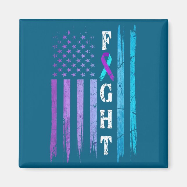 Us Flag Suicide Prevention Awareness Fight Wear Pu Magnet (Framsidan)