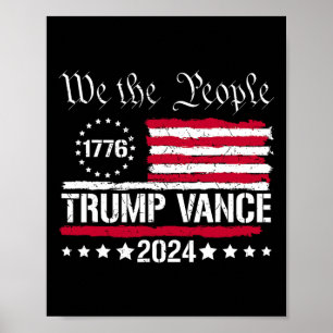 Us Flag Vi Folket Står Med Trump Vance 2025 Poster