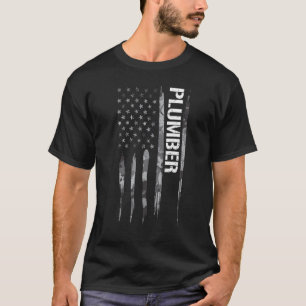 US Flag VVS-Installatör Amerikanska Flaggan Citat T Shirt