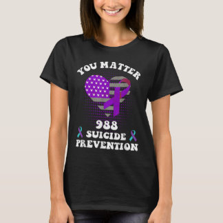Us Flag You 988 Suicide Prevention Awareness Ribbo T Shirt