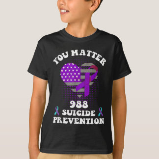 Us Flag You 988 Suicide Prevention Awareness Ribbo T Shirt