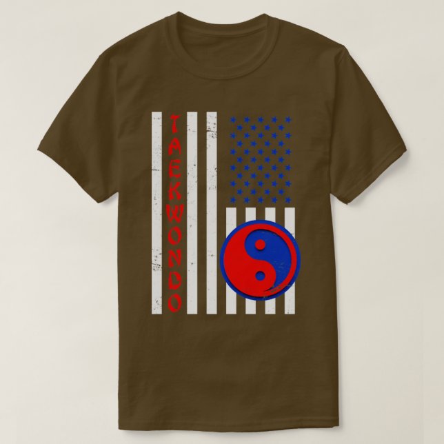 US Flage American Taekwondo T Shirt (Design framsida)