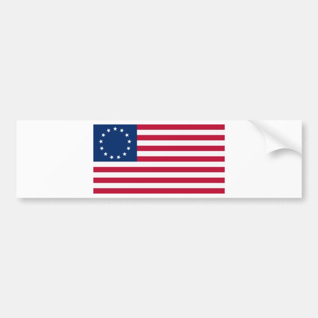 Us-flagga 13 stjärnor Betsy Ross Bildekal (Framsidan)