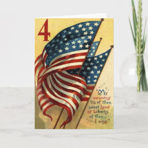 Us-flagga 4th Juli Kort