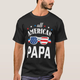 US Flagga All American Pappa Lycklig Far Dag Grand T Shirt