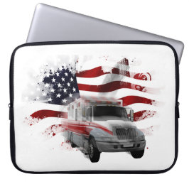 US Flagga Ambulance-telefonärende EMT Sjukvårdare Laptop Fodral