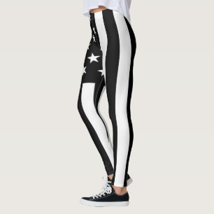 US Flagga American Black White Leggings