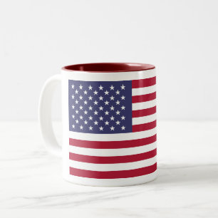 US Flagga American Flagga Rött vitt blått Rand Sta Två-Tonad Mugg