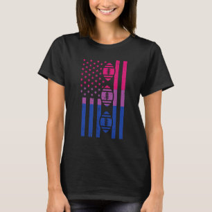 US Flagga American Football Bisexual Bi Pride Lgbt T Shirt