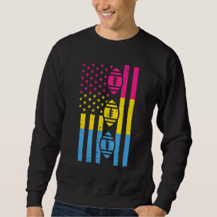 US Flagga American Football Pansexual Pan Pride Lg Lång Ärmad Tröja