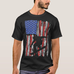 US Flagga American Snowboard Snowboarding Fläkt R T Shirt