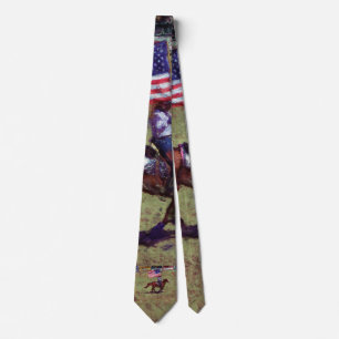 US Flagga and Horse Cowgirl American Rodeo Art Slips