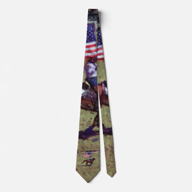 US Flagga and Horse Cowgirl American Rodeo Art Slips (Framsida)