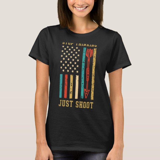 US Flagga Arkery Arrow and Bow Archery T Shirt (Framsida)