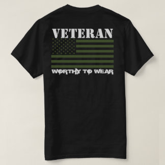 US Flagga ARMY TRIDENT GRN- Veteran - värd Bära T Shirt