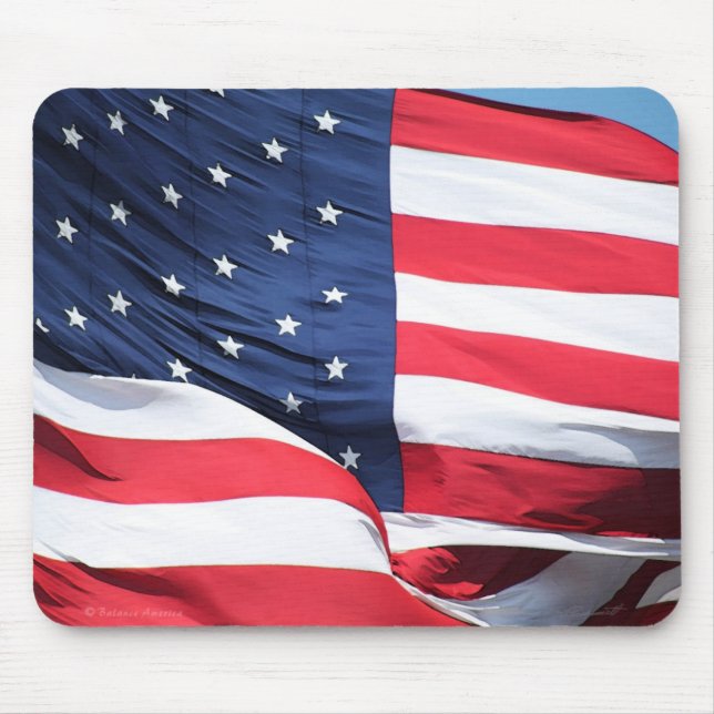 US Flagga Art Mousepad Musmatta (Framsidan)