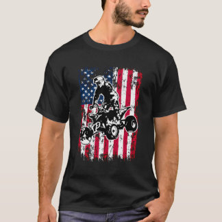 US Flagga Atv Rider Utv 4:e Tävlan American Pat T Shirt