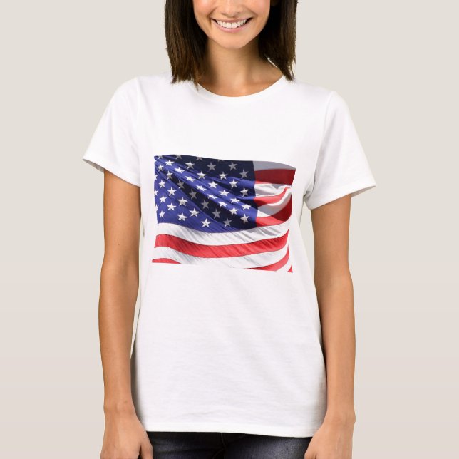 US Flagga BAckground T-shirt (Framsida)