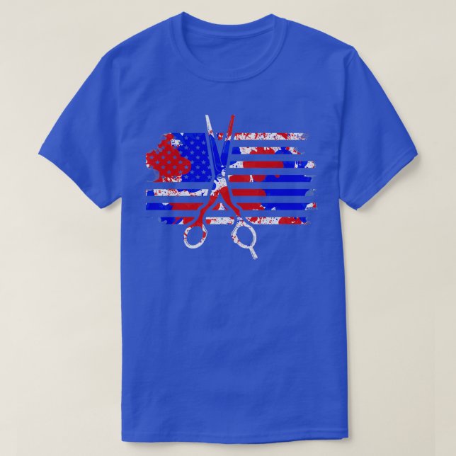 US Flagga Barber Salon Hairdresser 3 T Shirt (Design framsida)