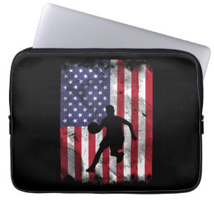 US Flagga Basketball Vintage Patriotic Baller Laptop Fodral