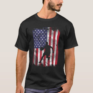 US Flagga Basketball Vintage Patriotic Baller Mana T Shirt