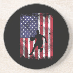 US Flagga Basketboll Vintage Patriotisk Basketspel Underlägg