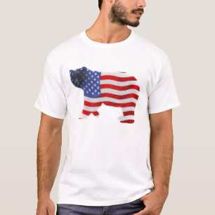 US FLAGGA & BEAR USA-stil Patriotic Shirt Tee Shirt