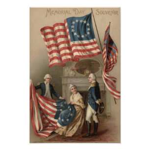 US Flagga Betsy Ross George Washington Fototryck