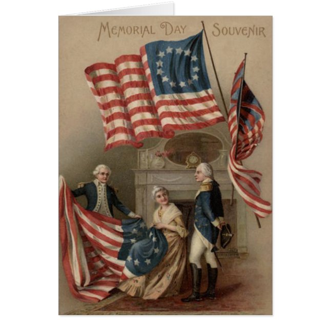 US Flagga Betsy Ross George Washington Hälsningskort (Framsidan)