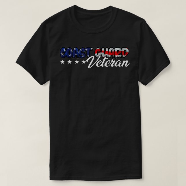 US Flagga Bold USCG Kusten Guard Veteran T Shirt (Design framsida)