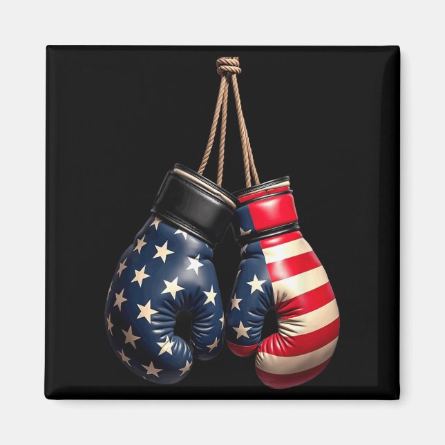 US Flagga Boxnings Handskor Boxare Magnet (Framsidan)
