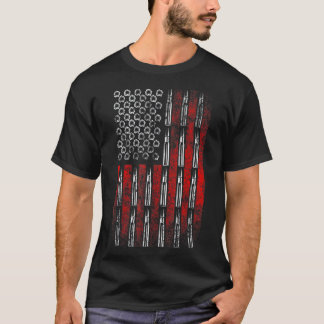 US Flagga Bullets Rifle American Flagga Gun Högers T Shirt