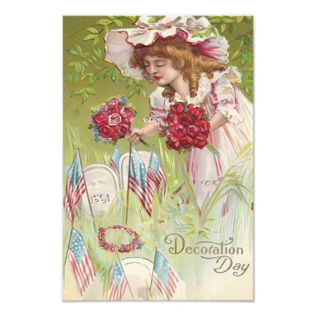US Flagga Child Ro Gravsten Graveyard Fototryck (Framsidan)