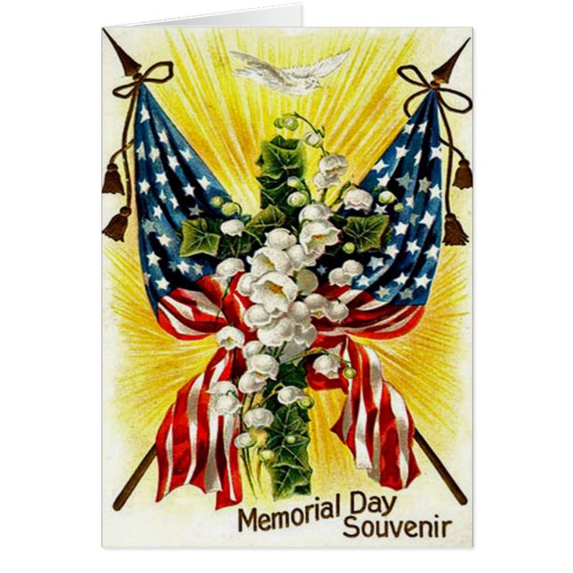 US Flagga Christian Kor Dove Lily i dalen Hälsningskort (Framsidan)