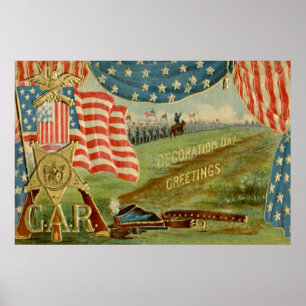 US Flagga Civil Krig Union Medal Poster
