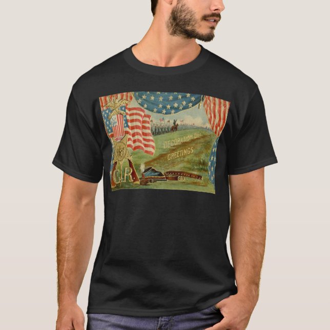 US Flagga Civil Krig Union Medal T-shirt (Framsida)