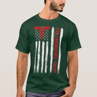 US Flagga Colonoscopy Tech Technolog T Shirt