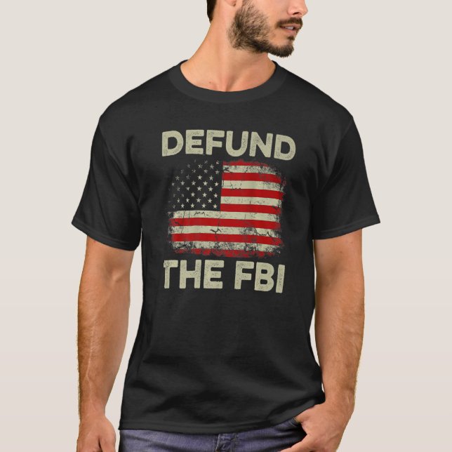 US Flagga Defund FBI Premium T Shirt (Framsida)