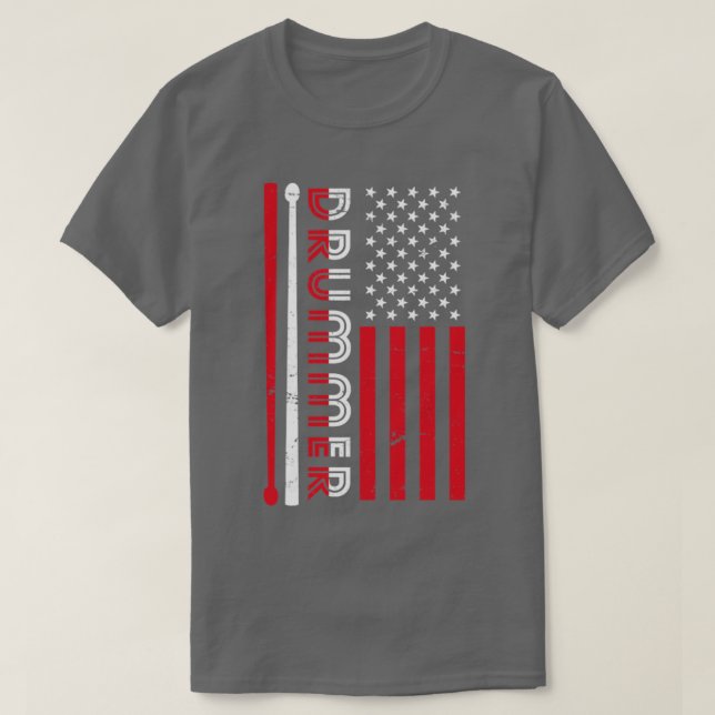 US Flagga Drummer T Shirt (Design framsida)