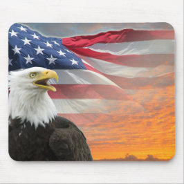 US Flagga Eagle Fiery Sunrise Mousepad Musmatta