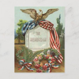 US Flagga Eagle WAN Gravsten Gravestone Ro Vykort