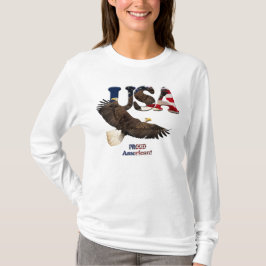 US FLAGGA & EGLE USA-stil Dam Shirt T Shirt