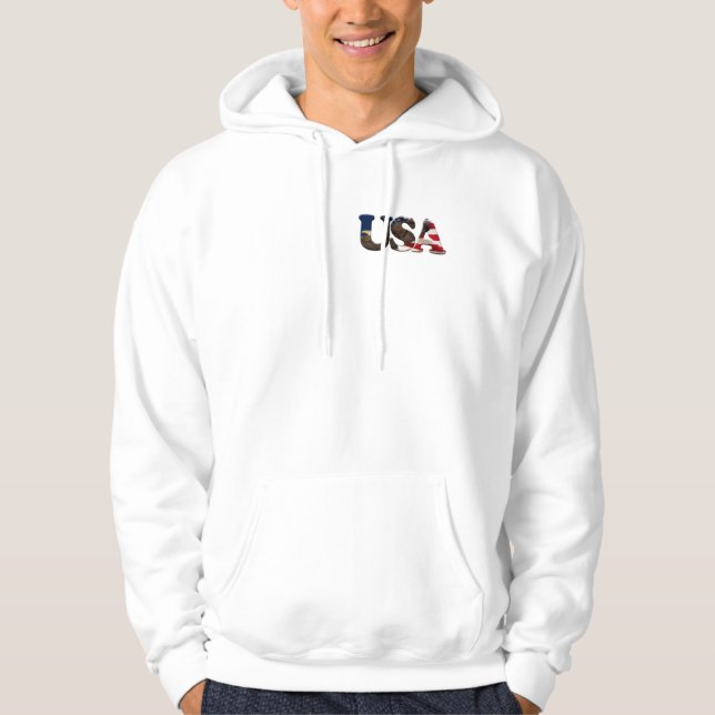 US FLAGGA & EGLE USA-stil Hoodie (Framsida)