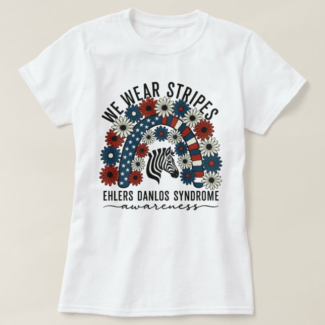 US Flagga Ehlers-Danlos Syndrome 4 juli T Shirt (Design framsida)