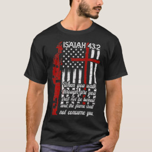 US Flagga Firefighter Christian Bible Fireman Fire T Shirt
