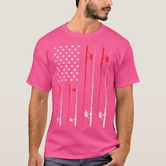 US Flagga Fishing Rod Fishing T Shirt