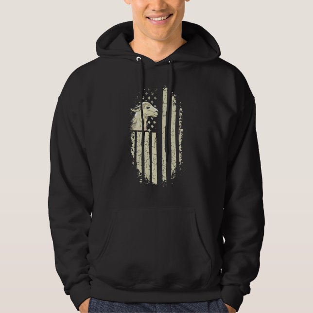 US Flagga for A Patriotic Llama Hoodie (Framsida)