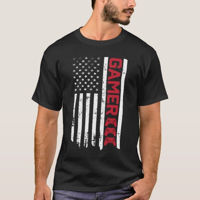 US Flagga för Spelare T Shirt (Framsida)