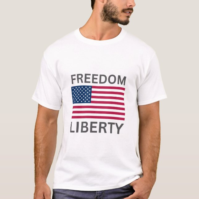 US Flagga Freedom Liberty™ Manar T Shirt (Framsida)