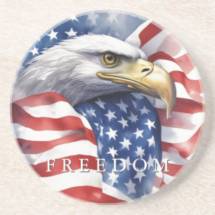 US Flagga Frihet Örn Motiverande Inspirerande Underlägg